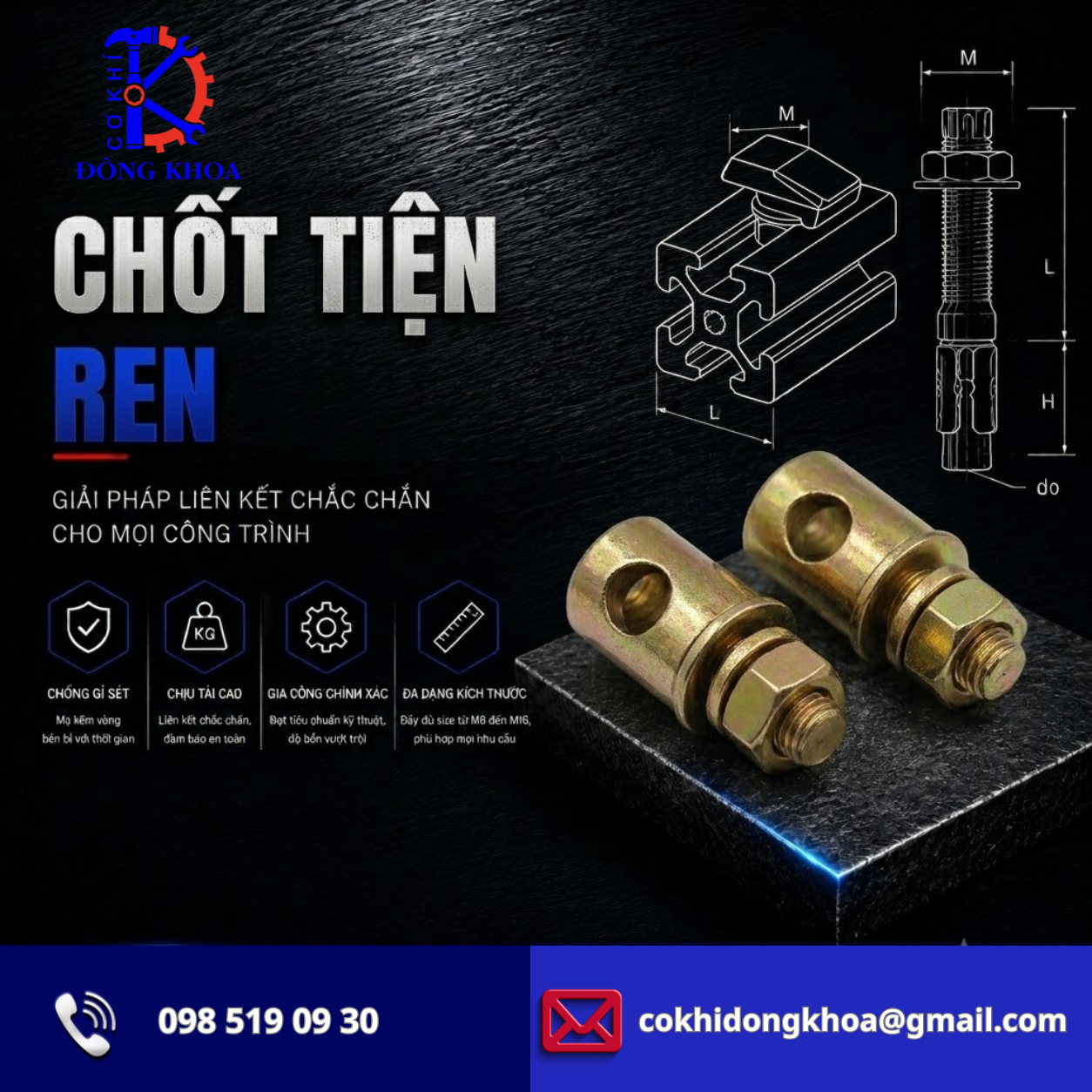 Chốt Tiện Ren